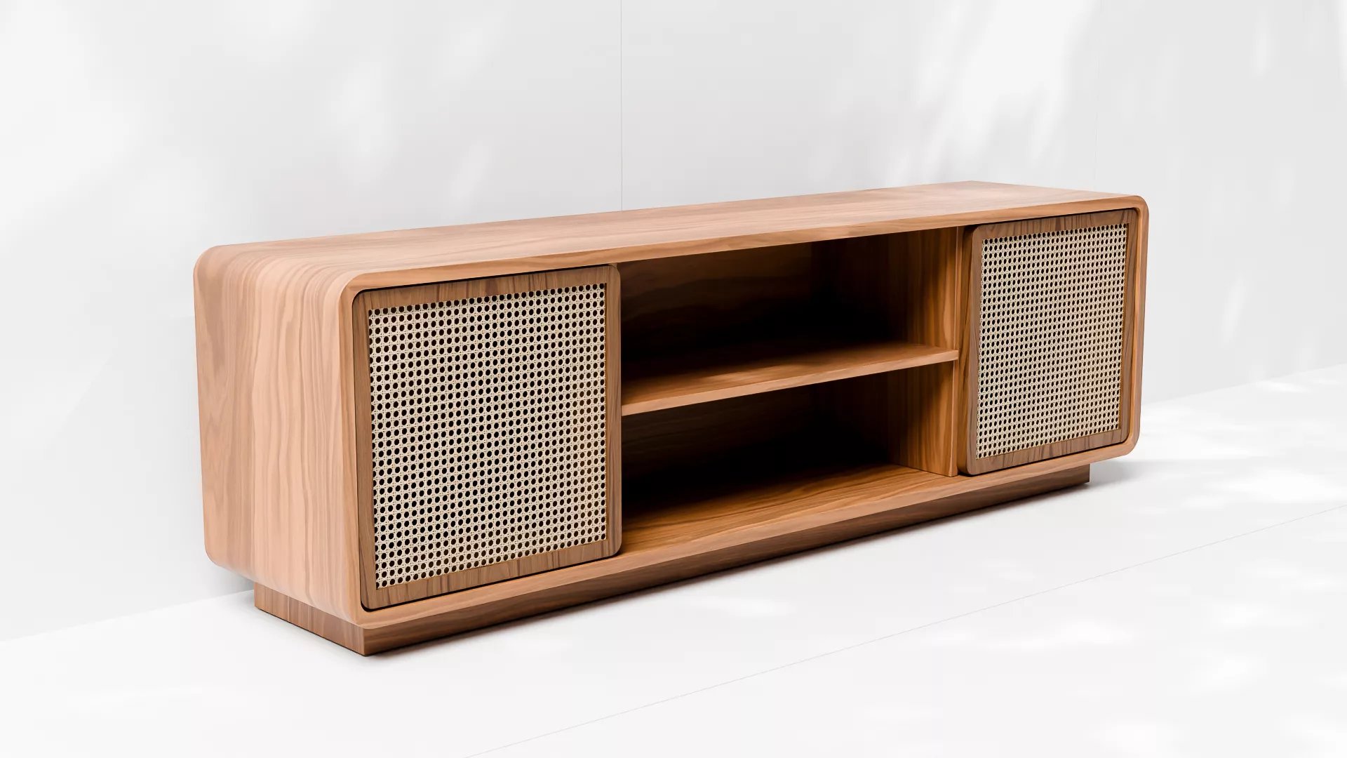 Modern Rattan Sideboard Credenza 3D Model 3D model