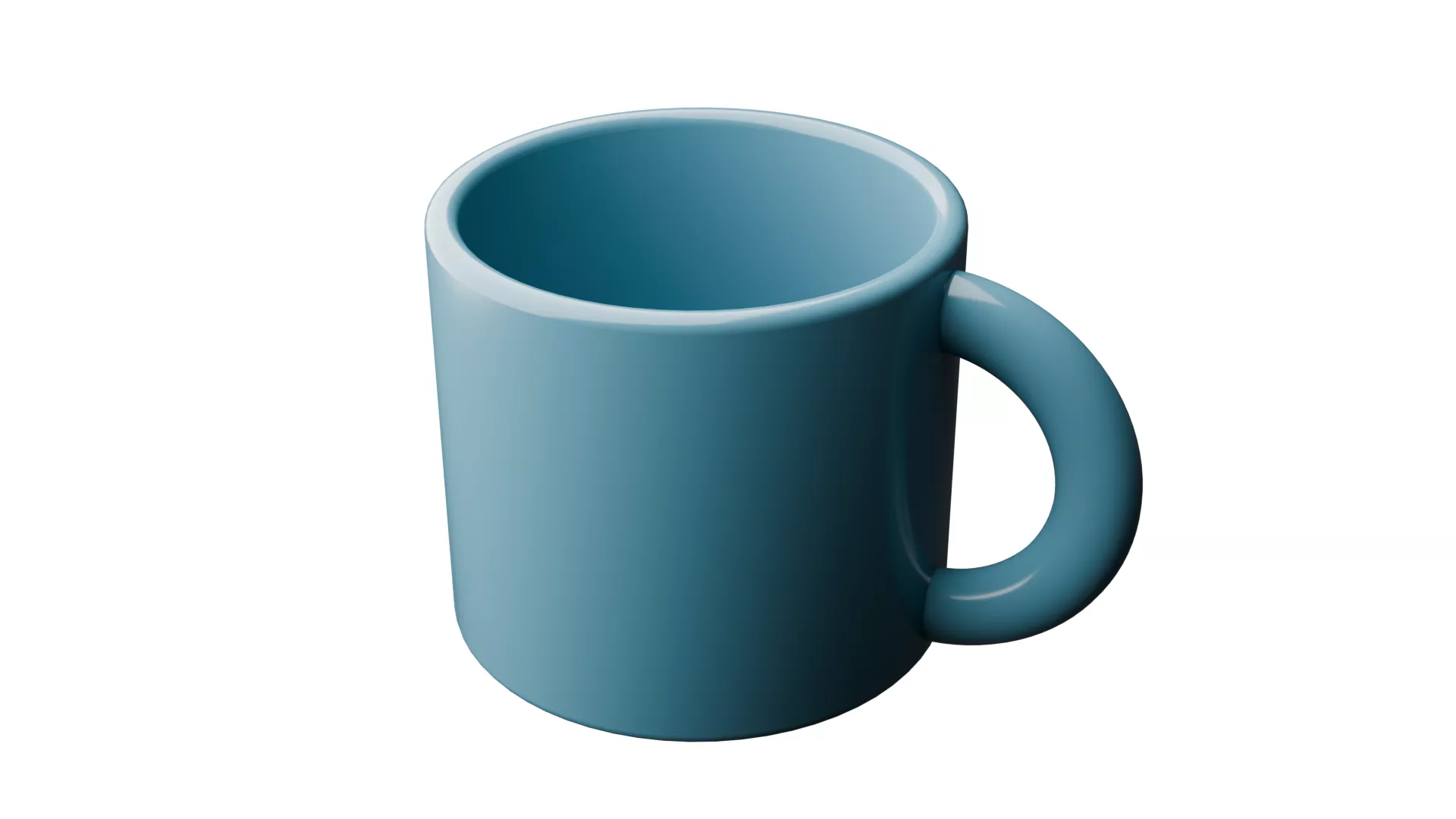 Modern Ceramic Mug - Light Blue Coffee Cup 3D Model Low-poly 3D model
