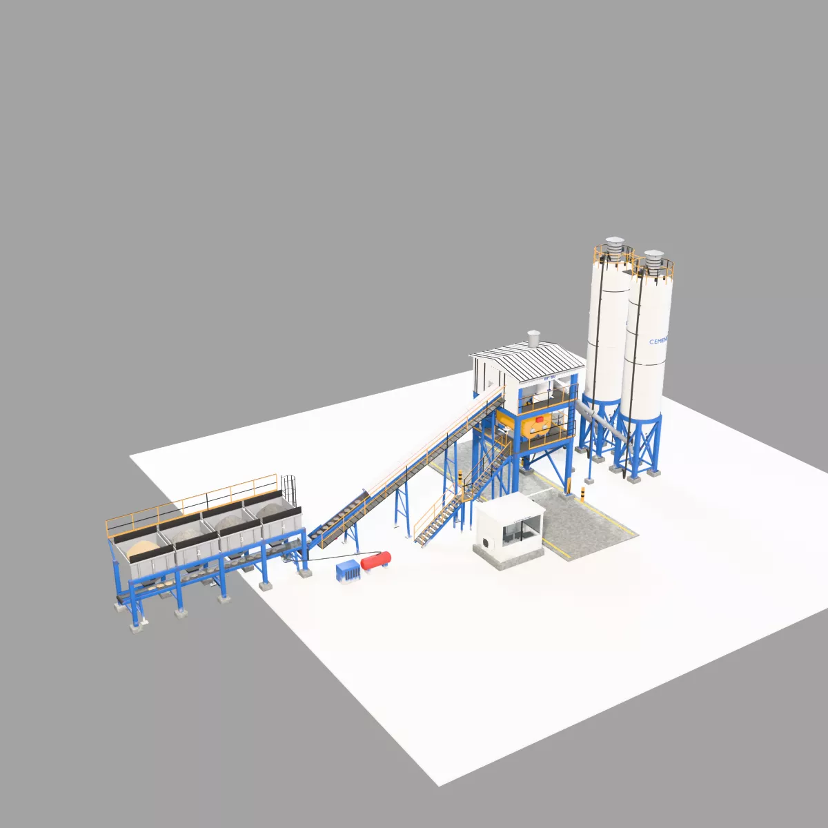 Leg Extension Using Pulley 3D model Concrete Batching Plant Compact - Game Ready PBR VR / AR / low ...
