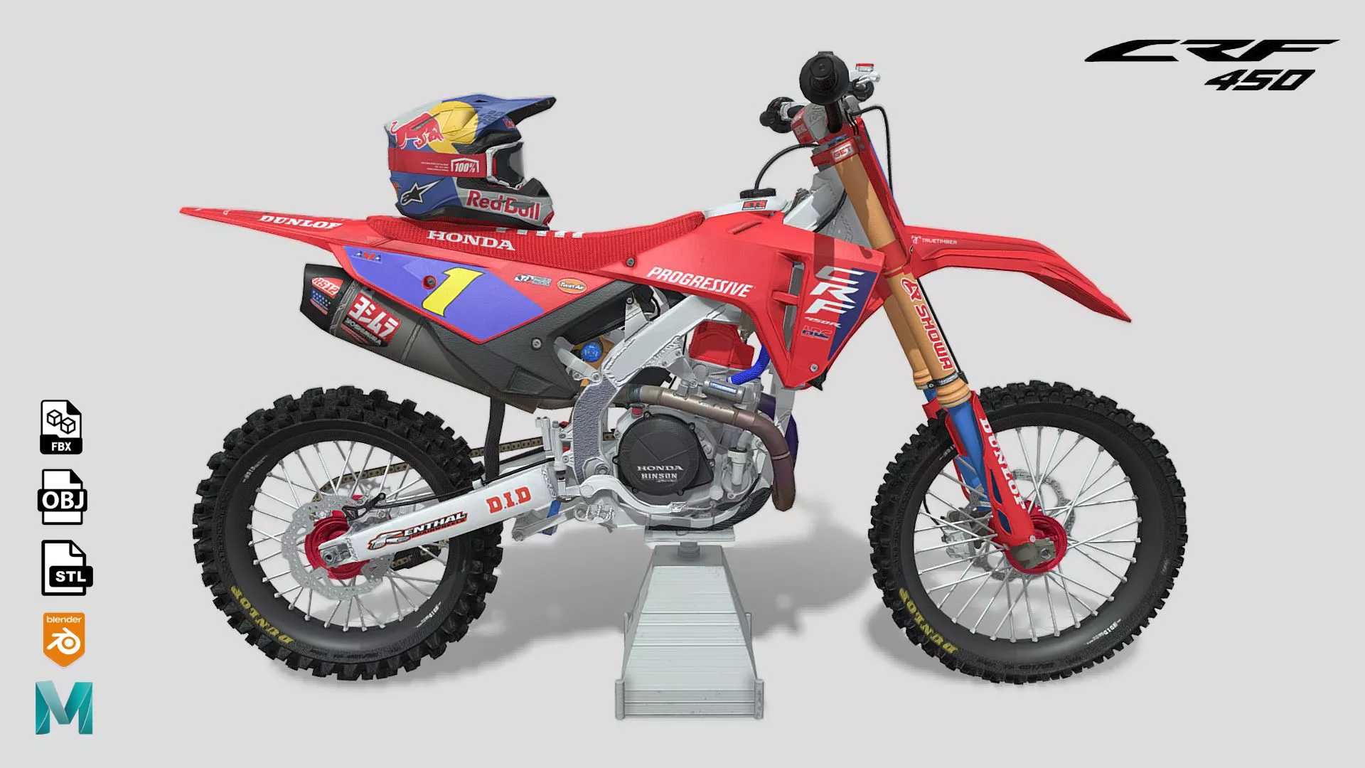 Honda CRF 450 RW Low-poly 3D model