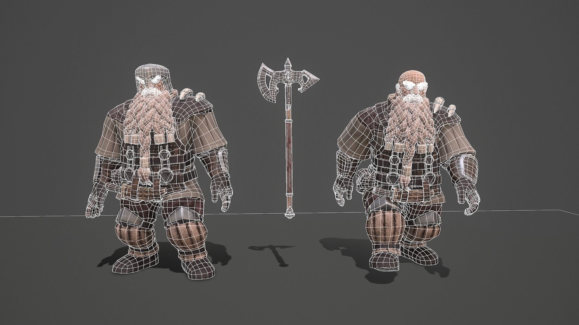 Dwarf game ready 3d model Low-poly 3D model_4