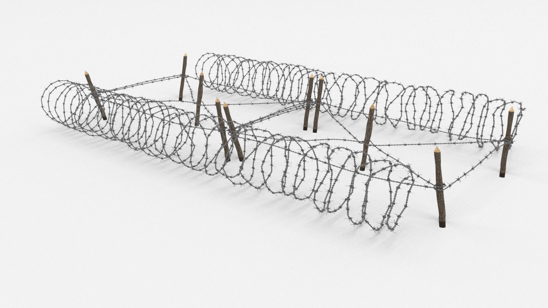 Barb Wire Obstacle 3D model_2
