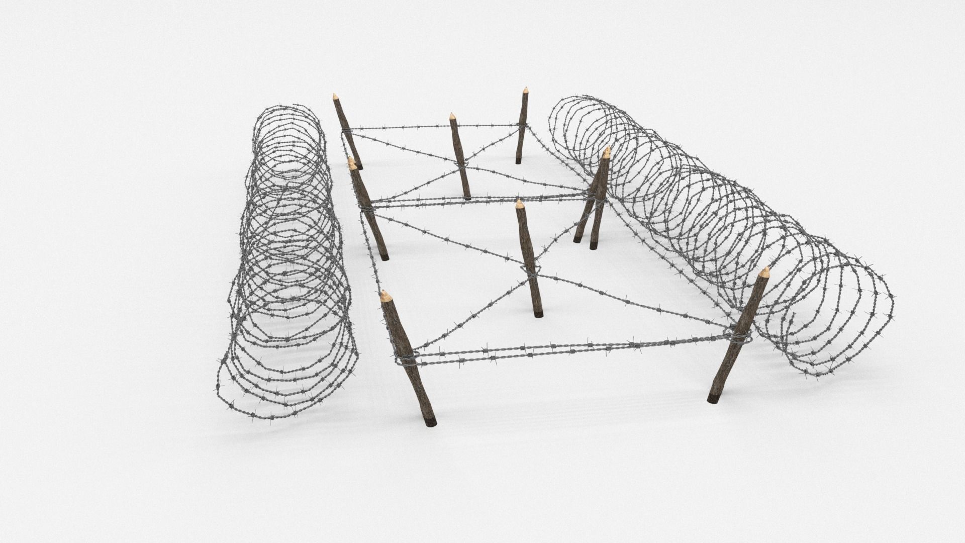 Barb Wire Obstacle 3D model_12