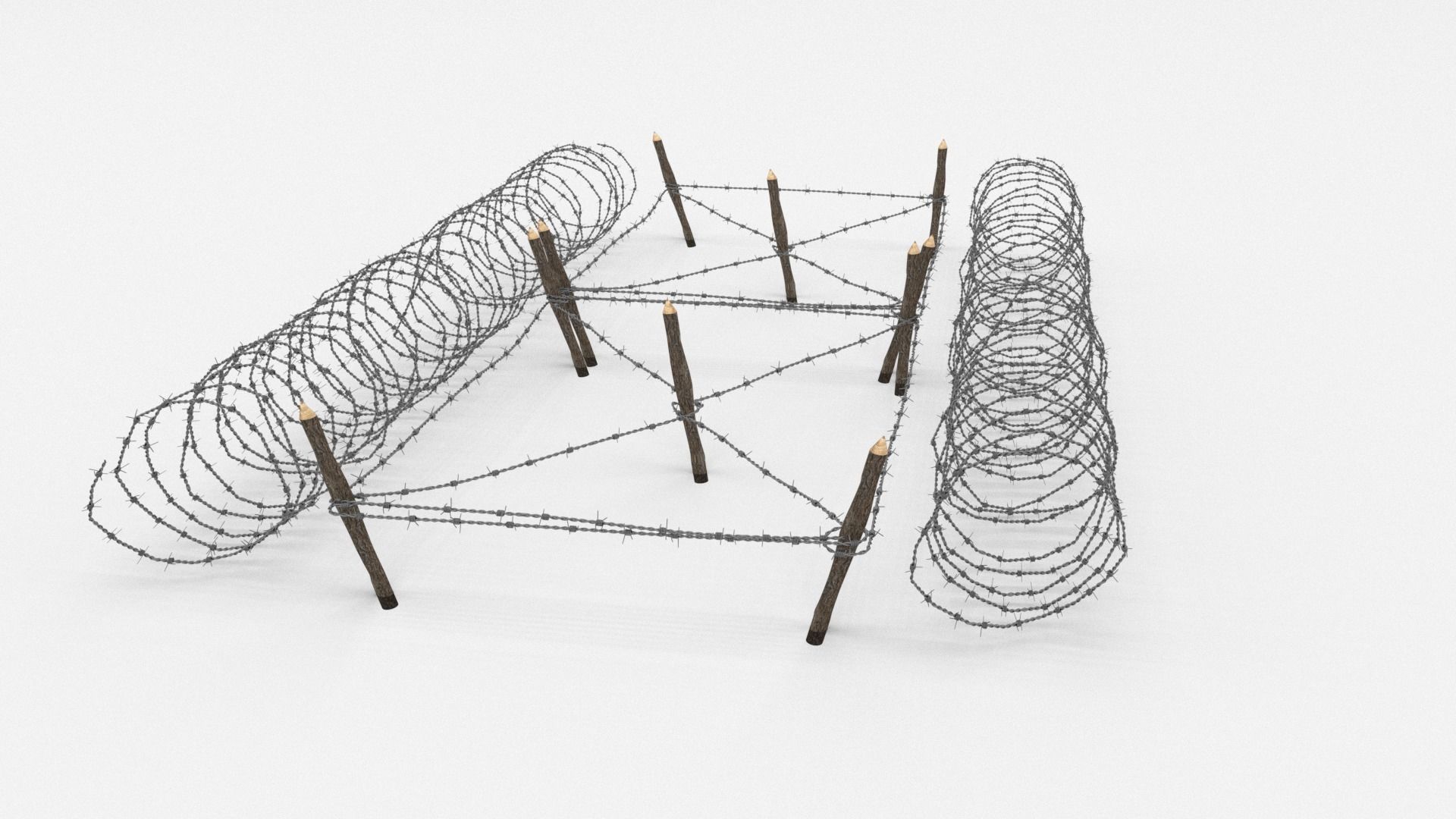 Barb Wire Obstacle 3D model_0