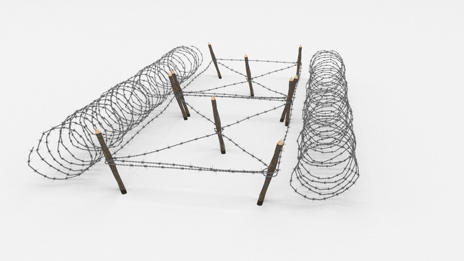 Barb Wire Obstacle 3D model
