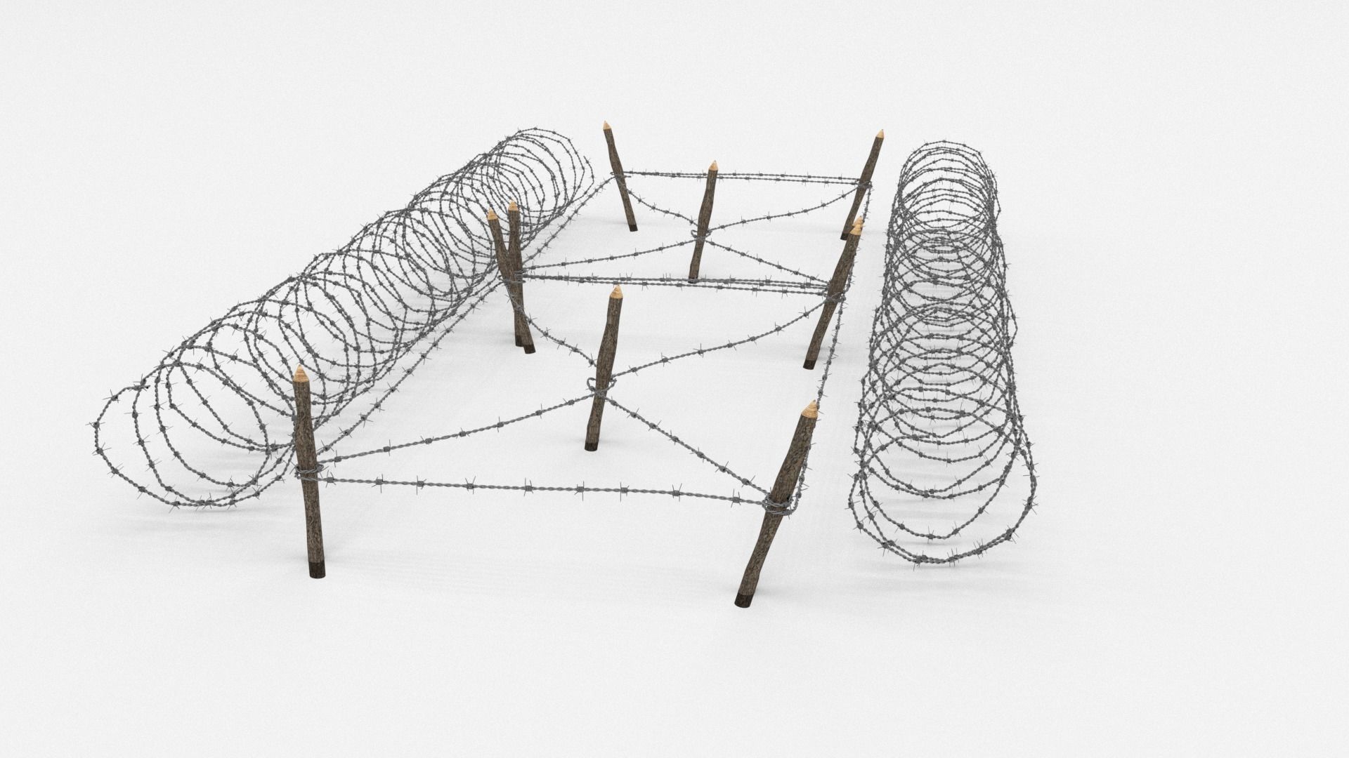 Barb Wire Obstacle 3D model_7