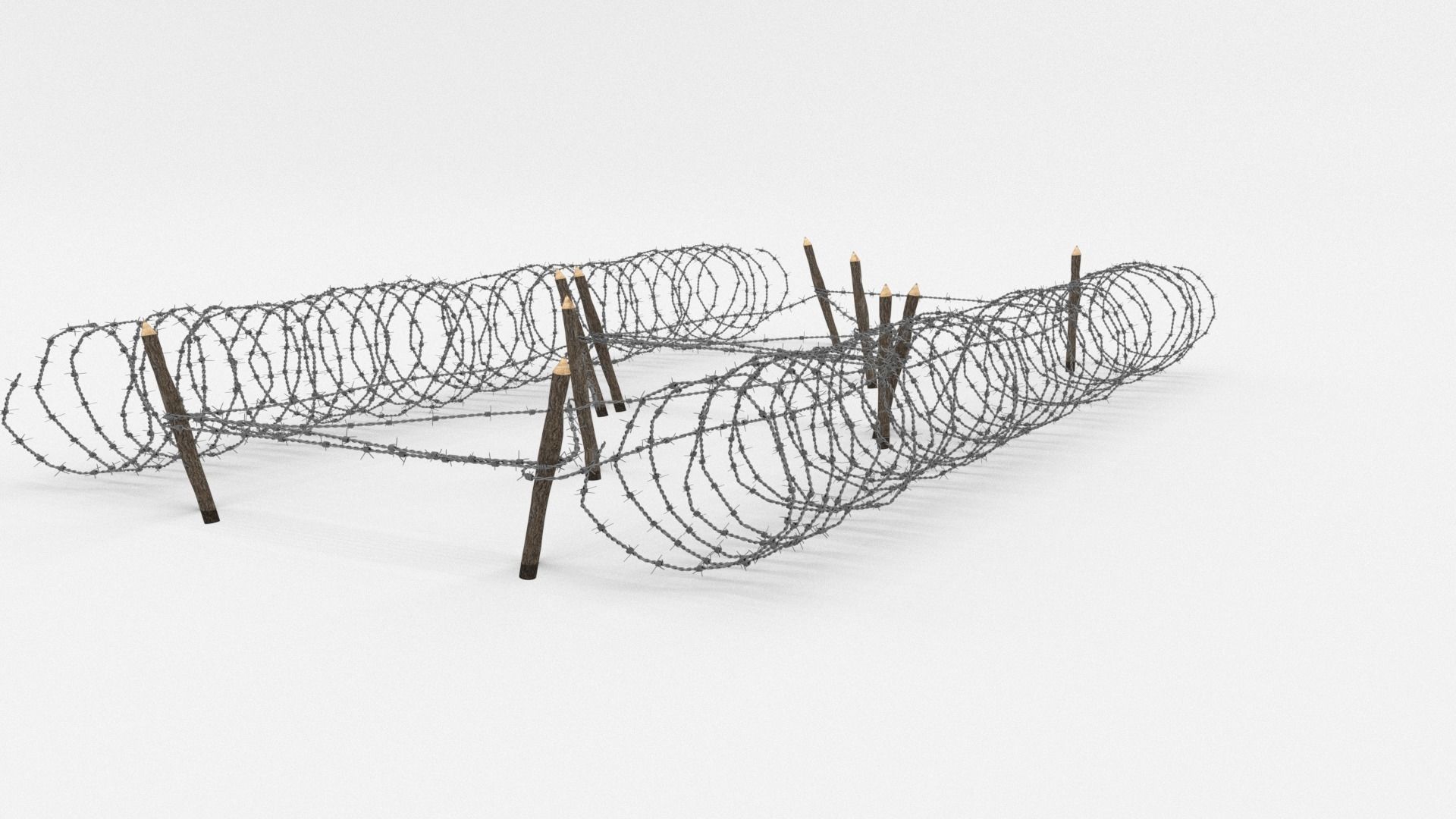 Barb Wire Obstacle 3D model_6