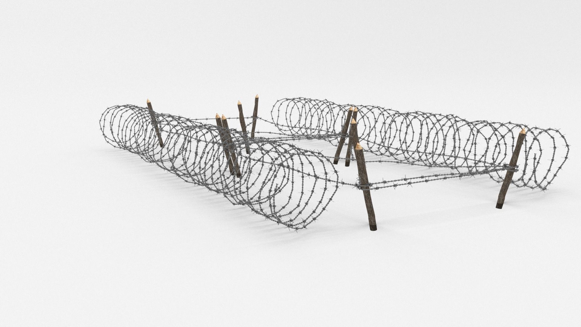 Barb Wire Obstacle 3D model_4