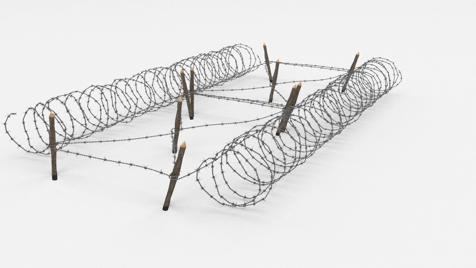 Barb Wire Obstacle 3D model_15