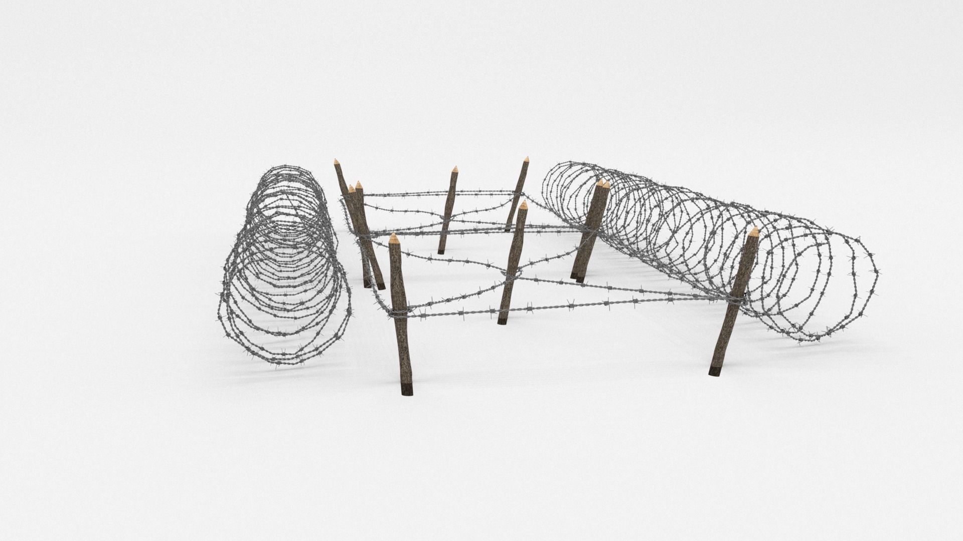 Barb Wire Obstacle 3D model_13