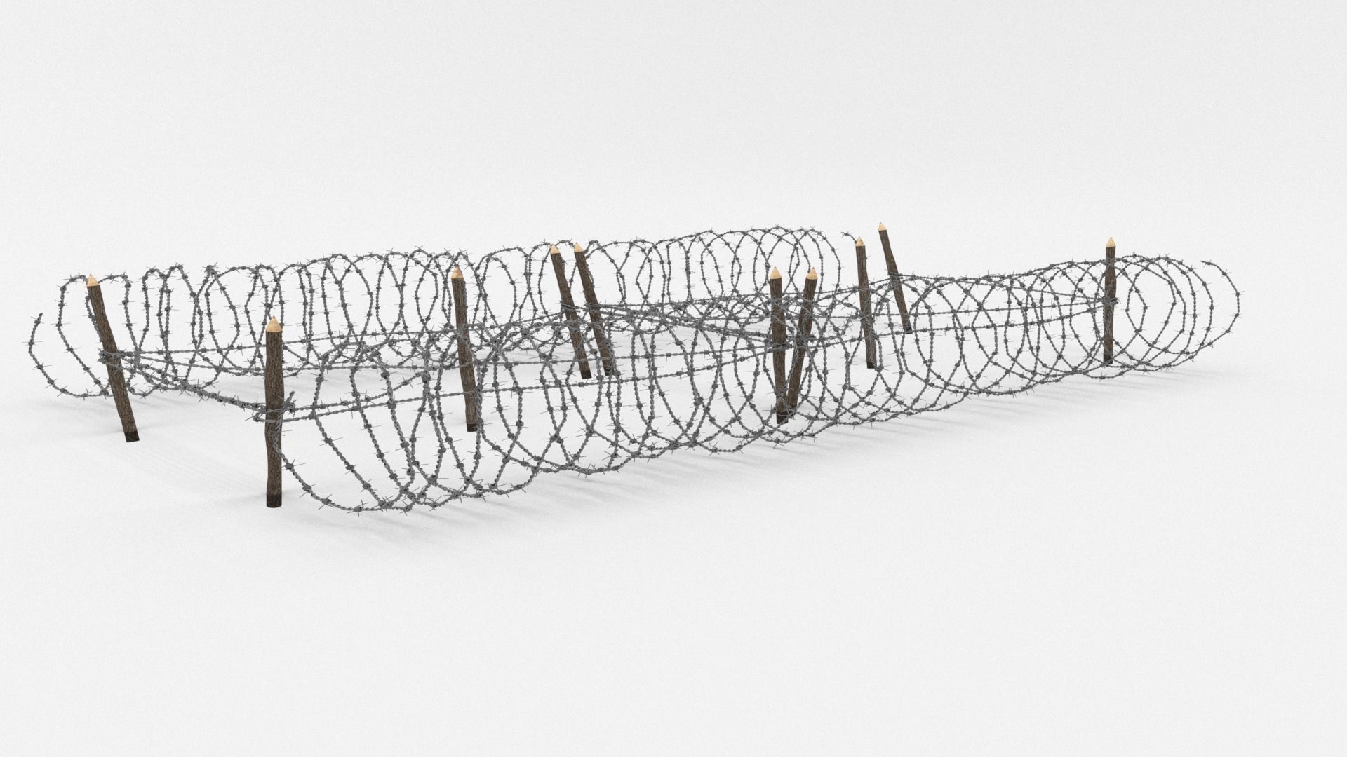Barb Wire Obstacle 3D model_3