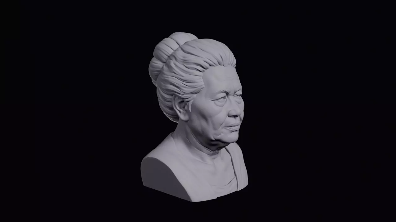 Old Batak Woman With Heavy Jaw Bust 3D print model