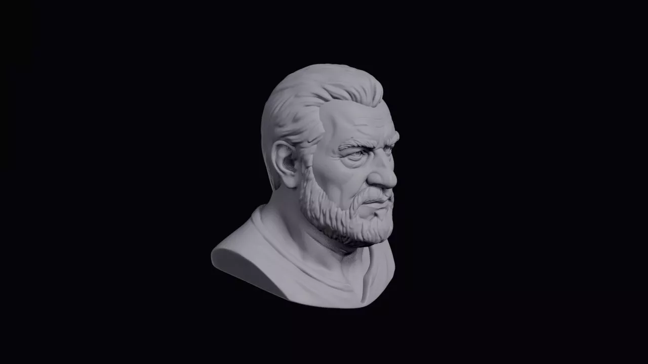 Old Basque Man With Heavy Jaw Bust 3D print model