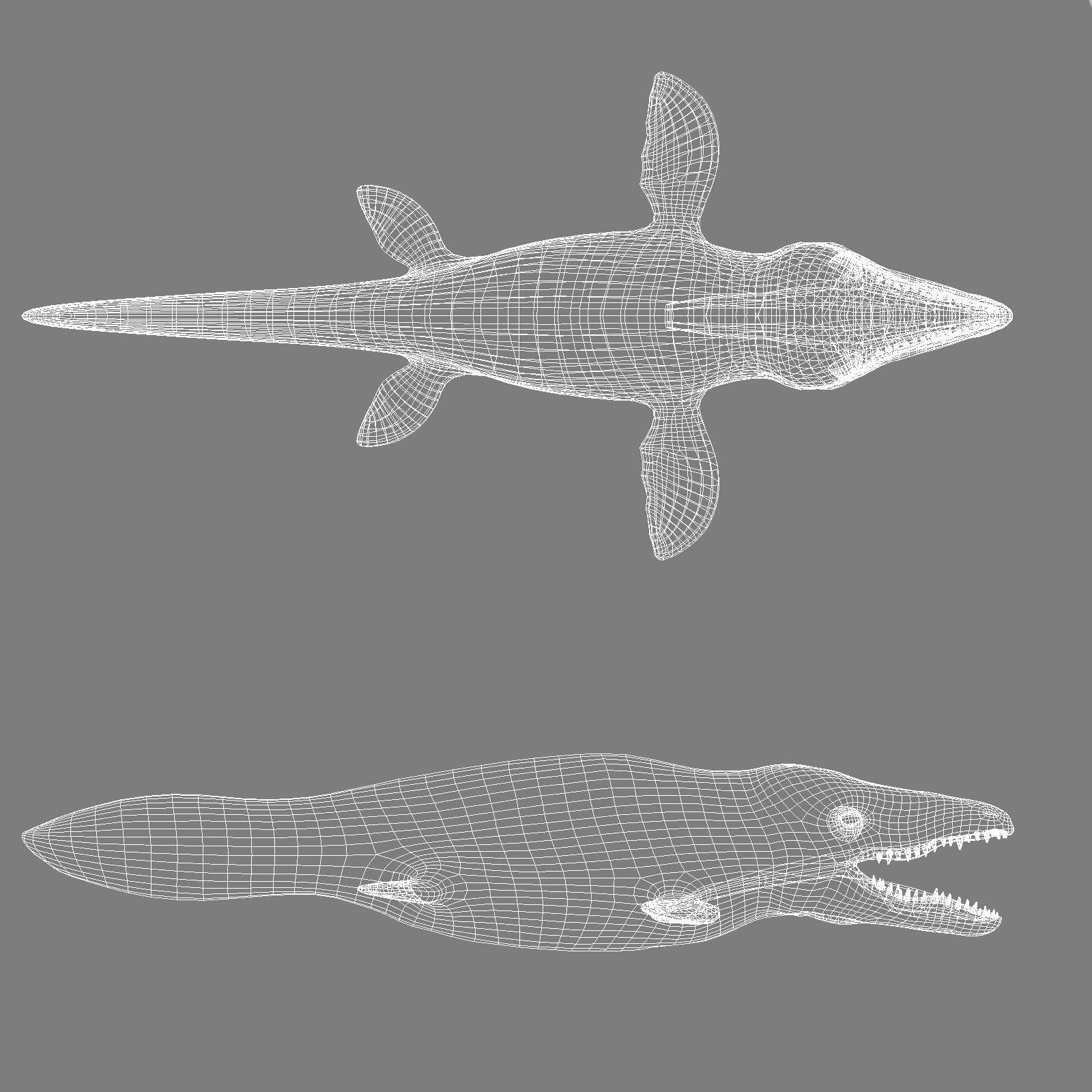 Mosasaurus Low-poly 3D model_28