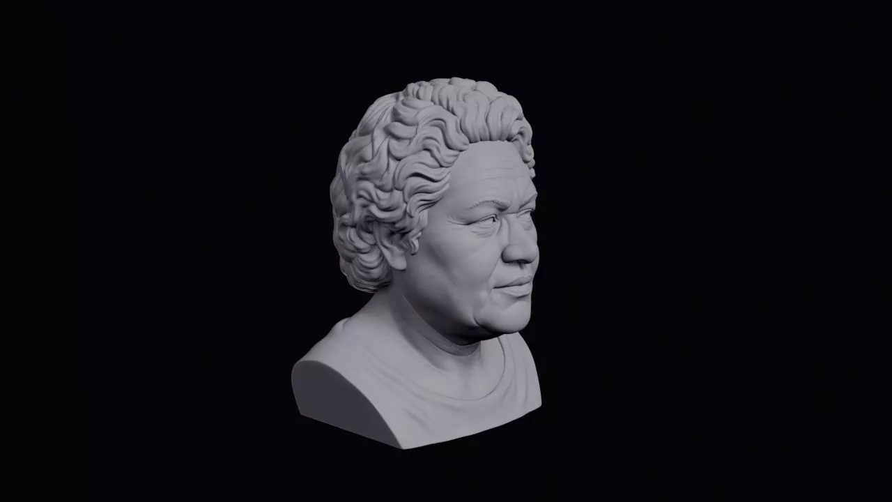 Marshallese Woman With Round Heavy Face Bust 3D print model