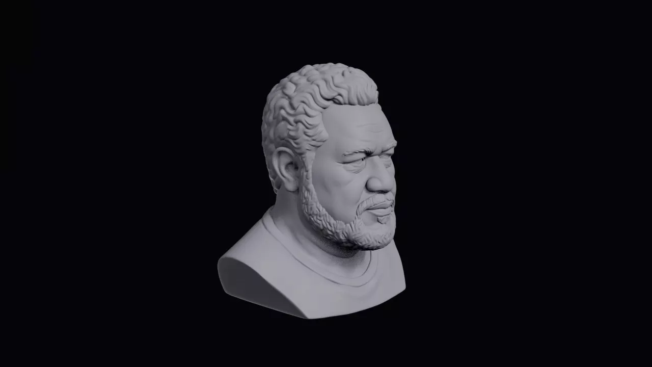 Marshallese Man With Round Heavy Face Bust 3D print model