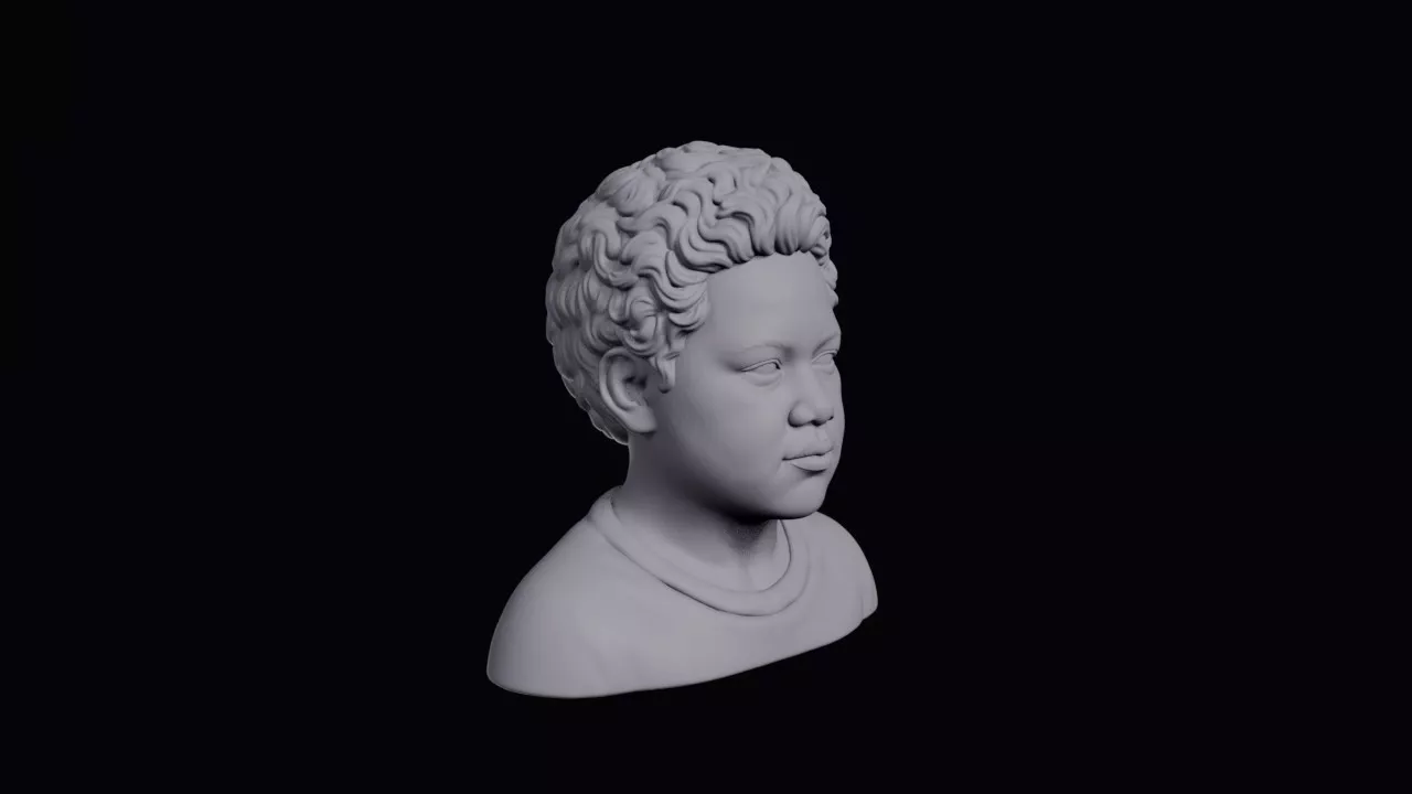 Marshallese Boy With Round Heavy Face Bust 3D print model