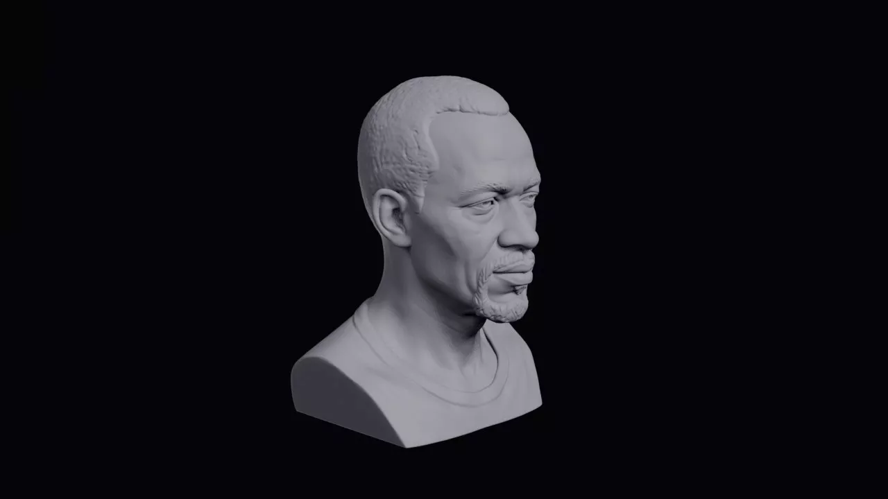 Malian Man With Lean Face Bust 3D print model