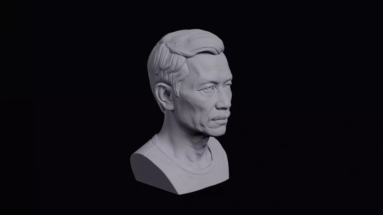 Laotian Man With Lean Face Bust 3D print model
