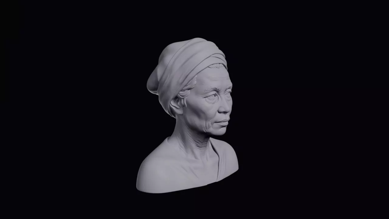 Karen Woman With Cloth Headwrap Bust 3D print model