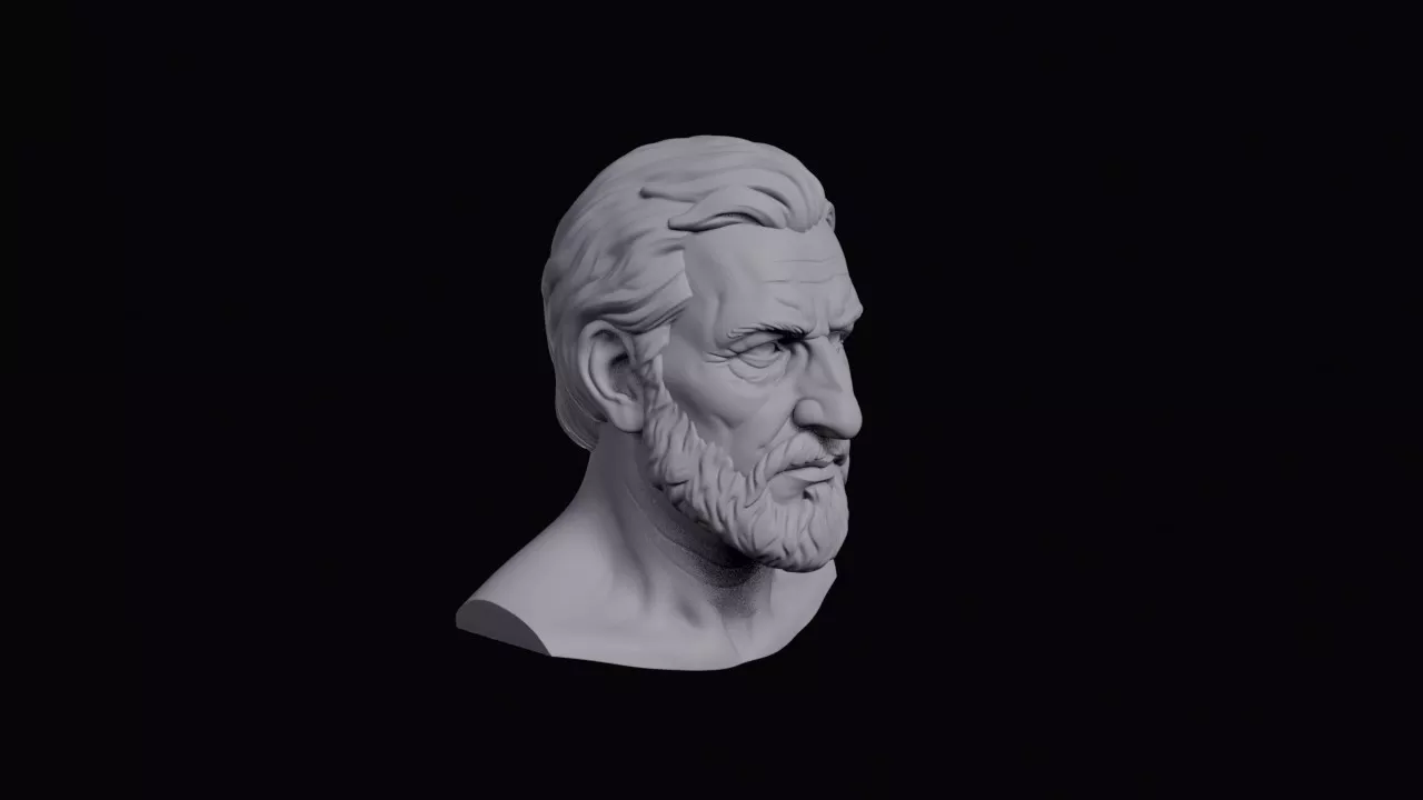 Hunter With Hawk Nose Bust 3D print model