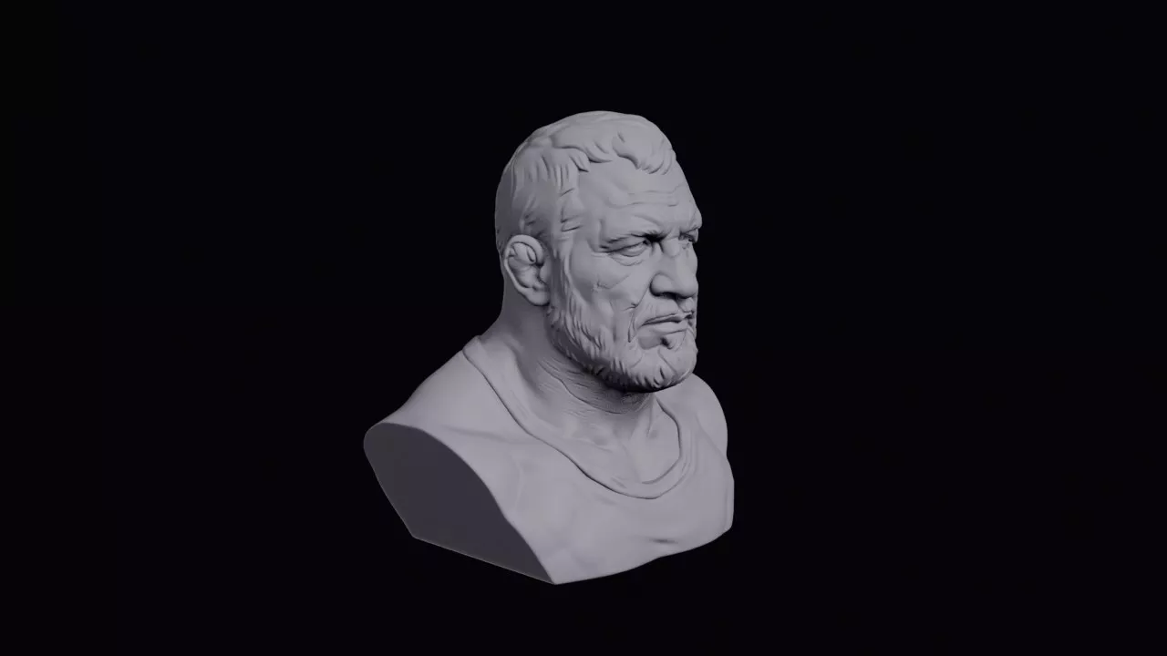 Wrestler With Cauliflower Ears Bust 3D print model