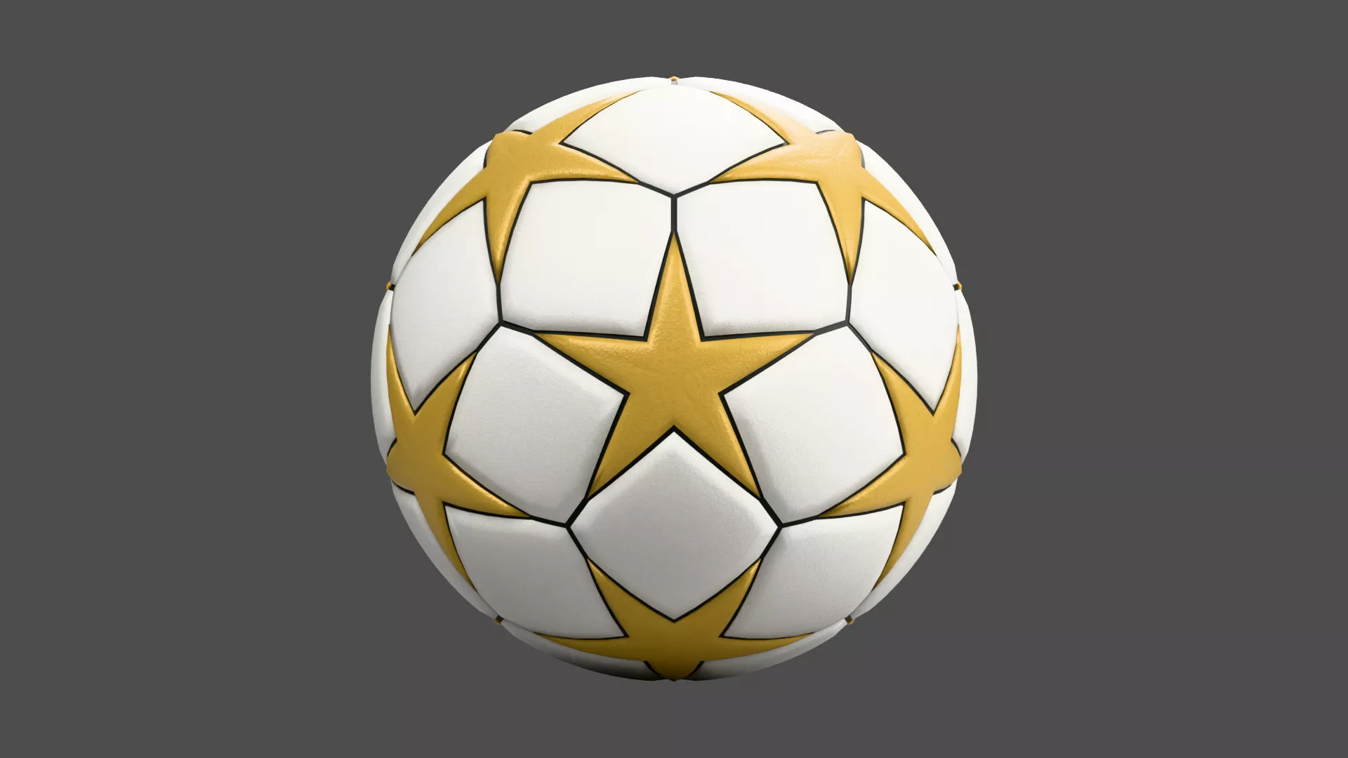 Gold Star Pattern Football Low-poly 3D model