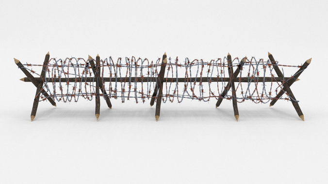 Low Poly Barb Wire Obstacle Low-poly 3D model