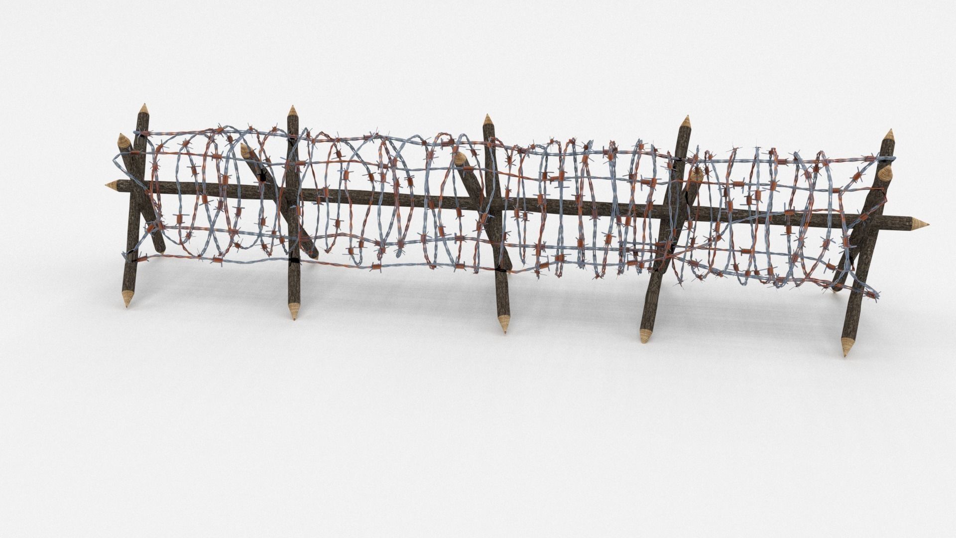 Low Poly Barb Wire Obstacle Low-poly 3D model_10