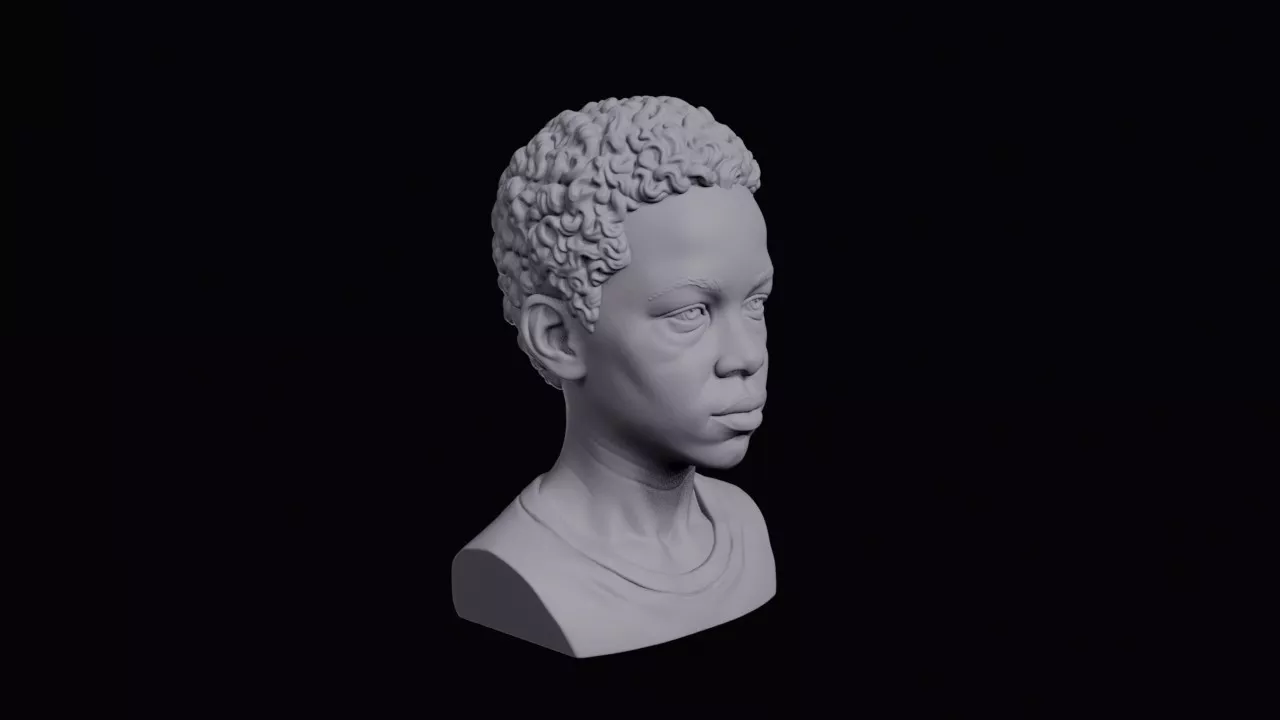 Haitian Boy With Lean Face Bust 3D print model