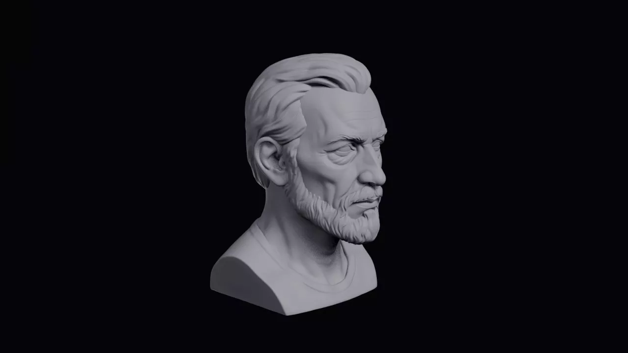 Gravedigger With Gaunt Jaw Bust 3D print model
