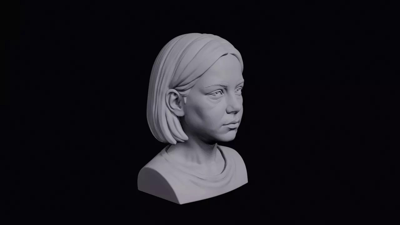 Girl With Blunt Bob Bust 3D print model