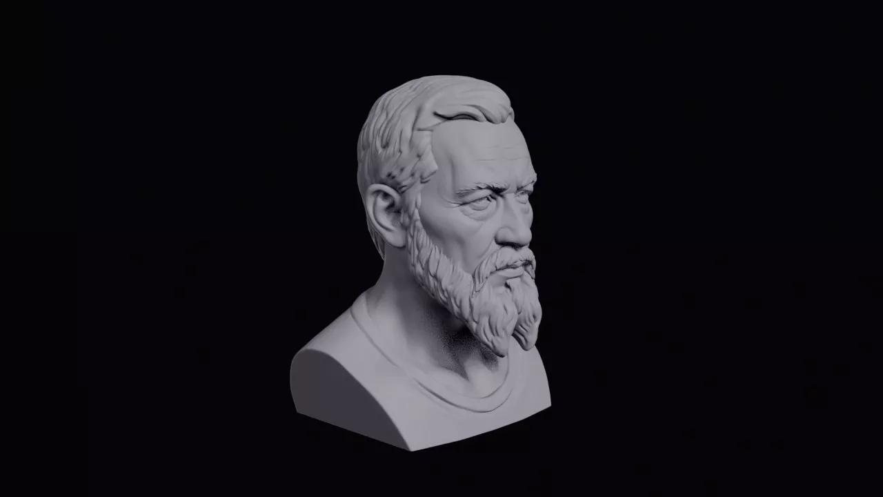 Face With Split Forked Beard Bust 3D print model
