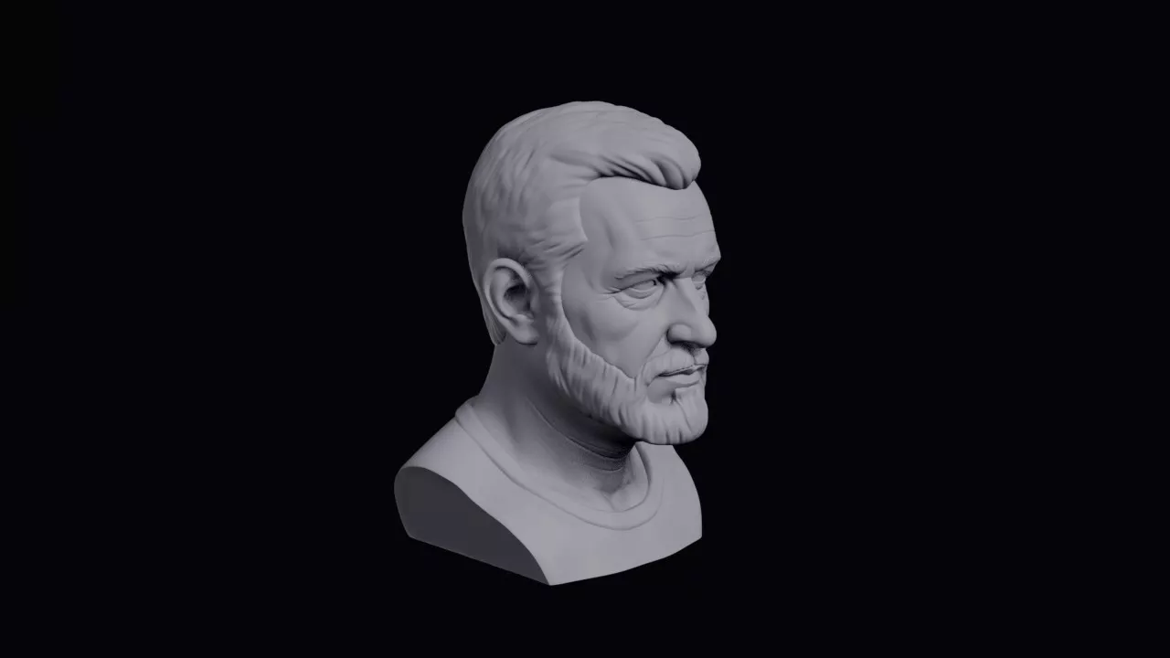 Face With Squared Beard Bust 3D print model