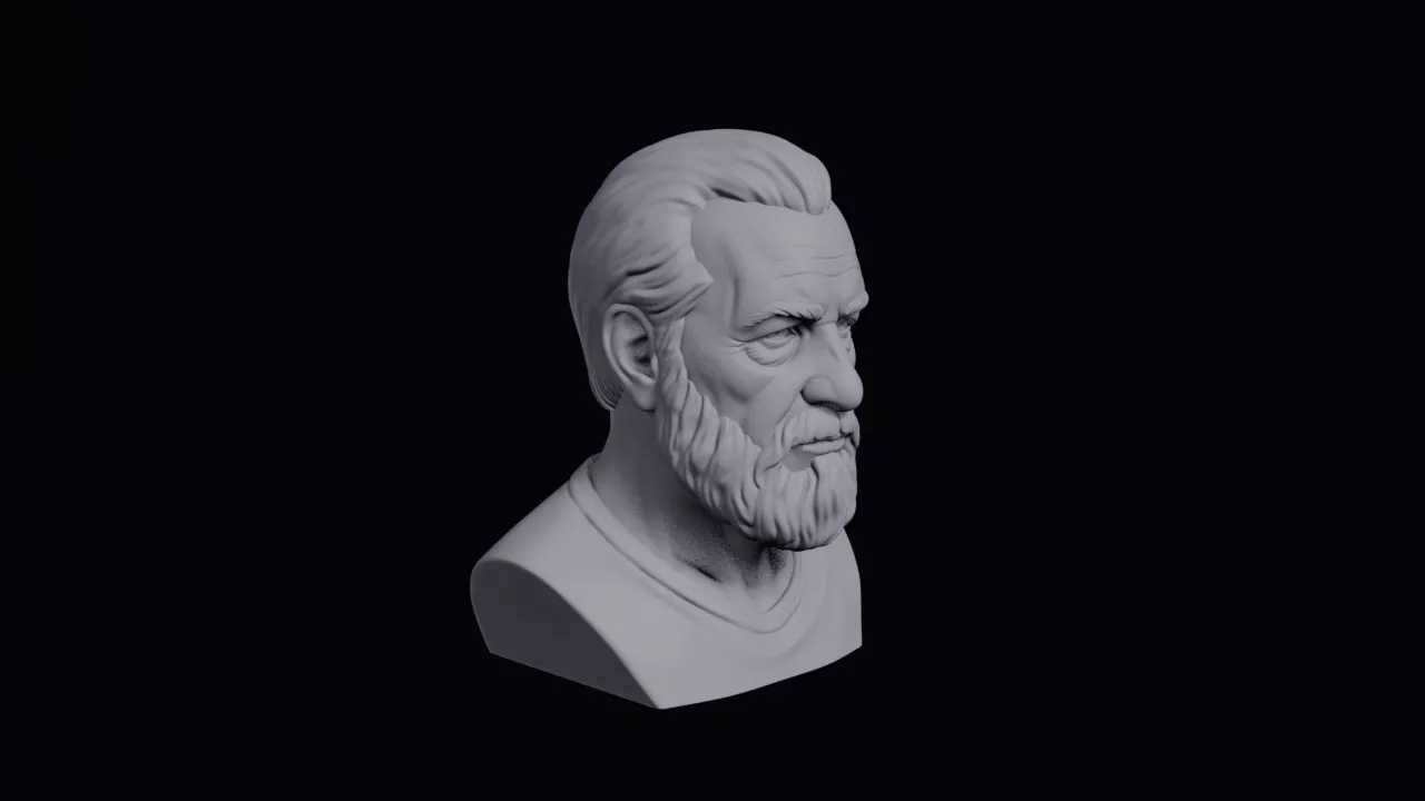 Elderly Uruguayan Man With Full Beard Bust 3D print model