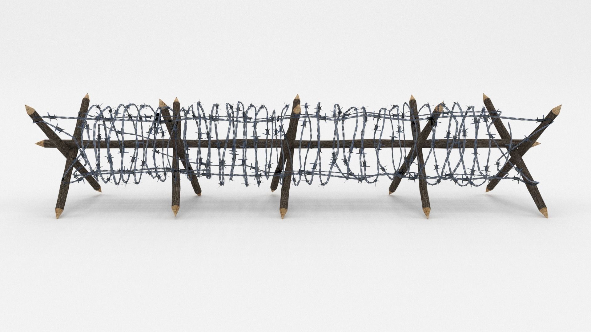 Low Poly Barb Wire Obstacle Low-poly 3D model_15