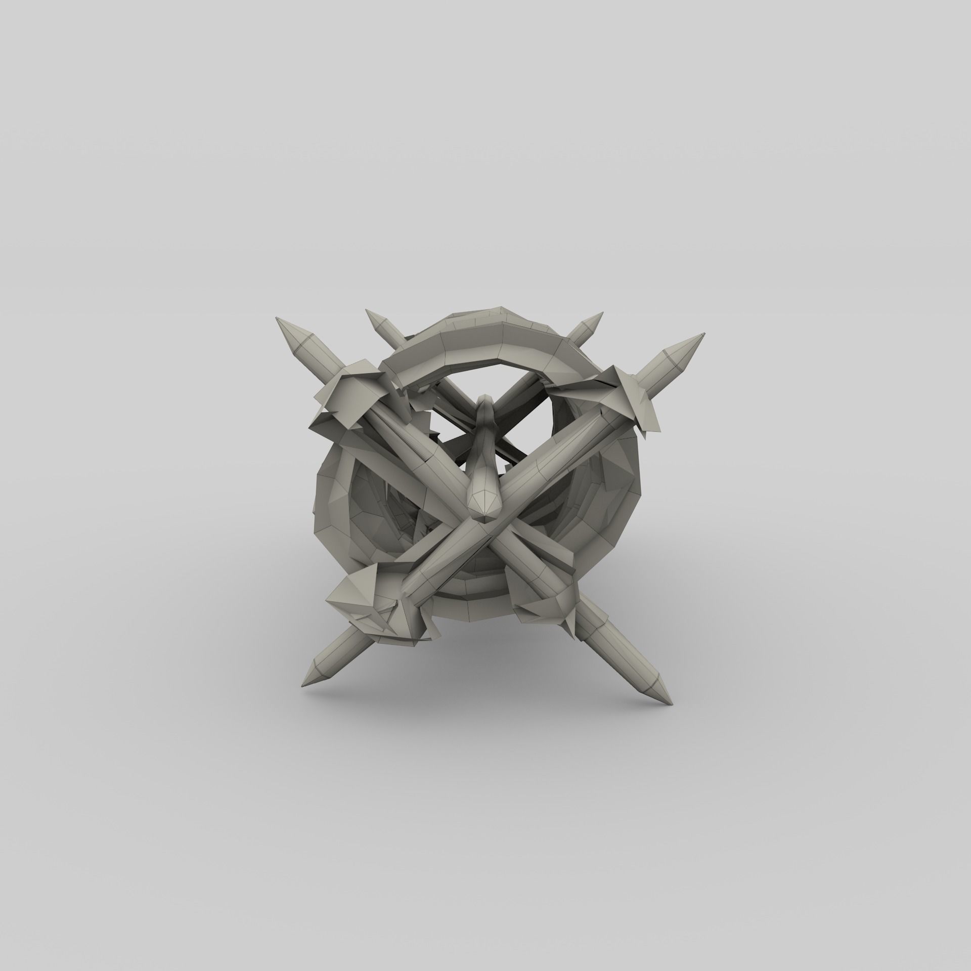 Low Poly Barb Wire Obstacle Low-poly 3D model_7
