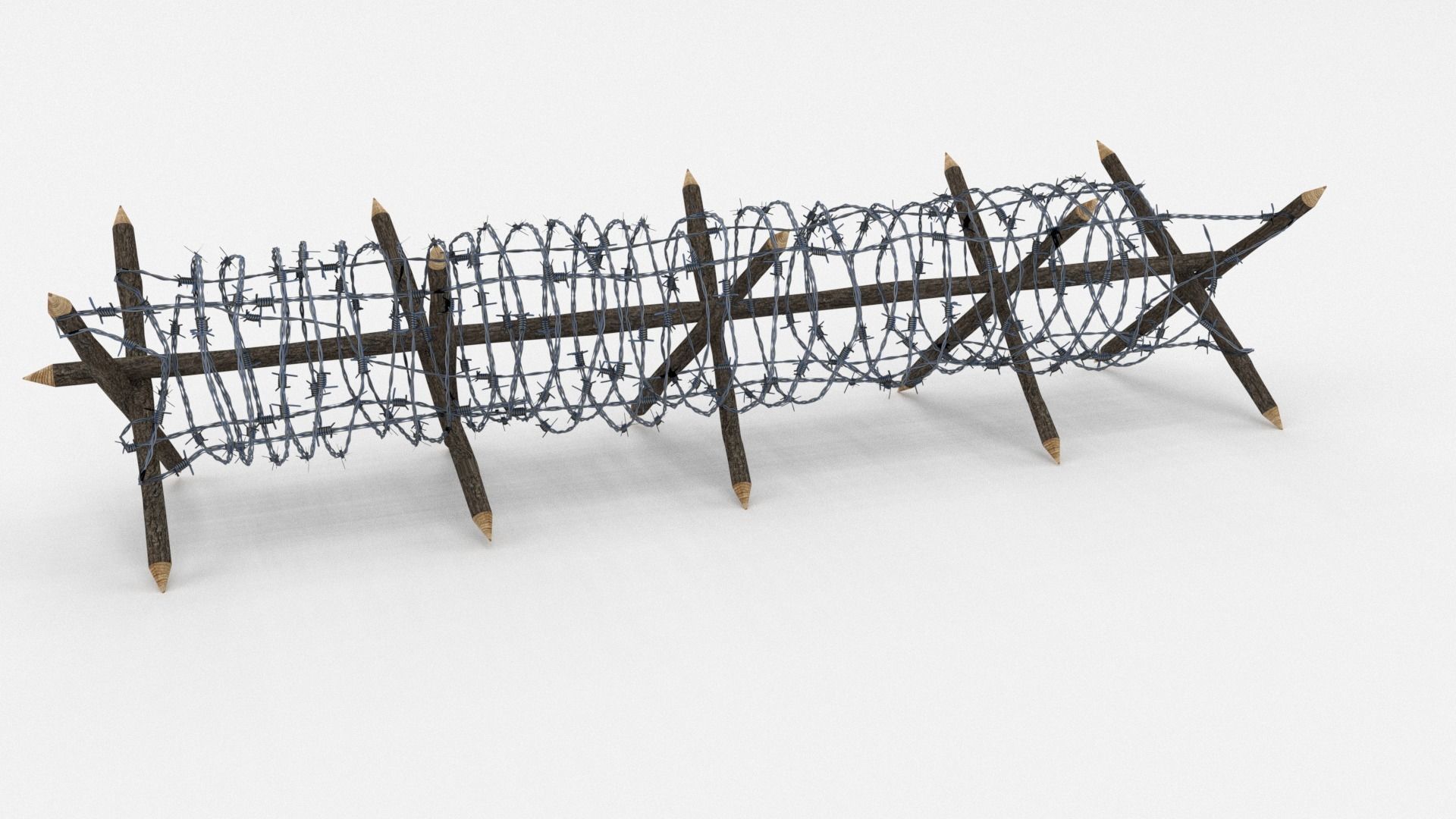 Low Poly Barb Wire Obstacle Low-poly 3D model_14