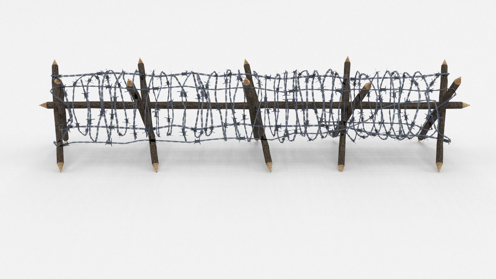Low Poly Barb Wire Obstacle Low-poly 3D model_9