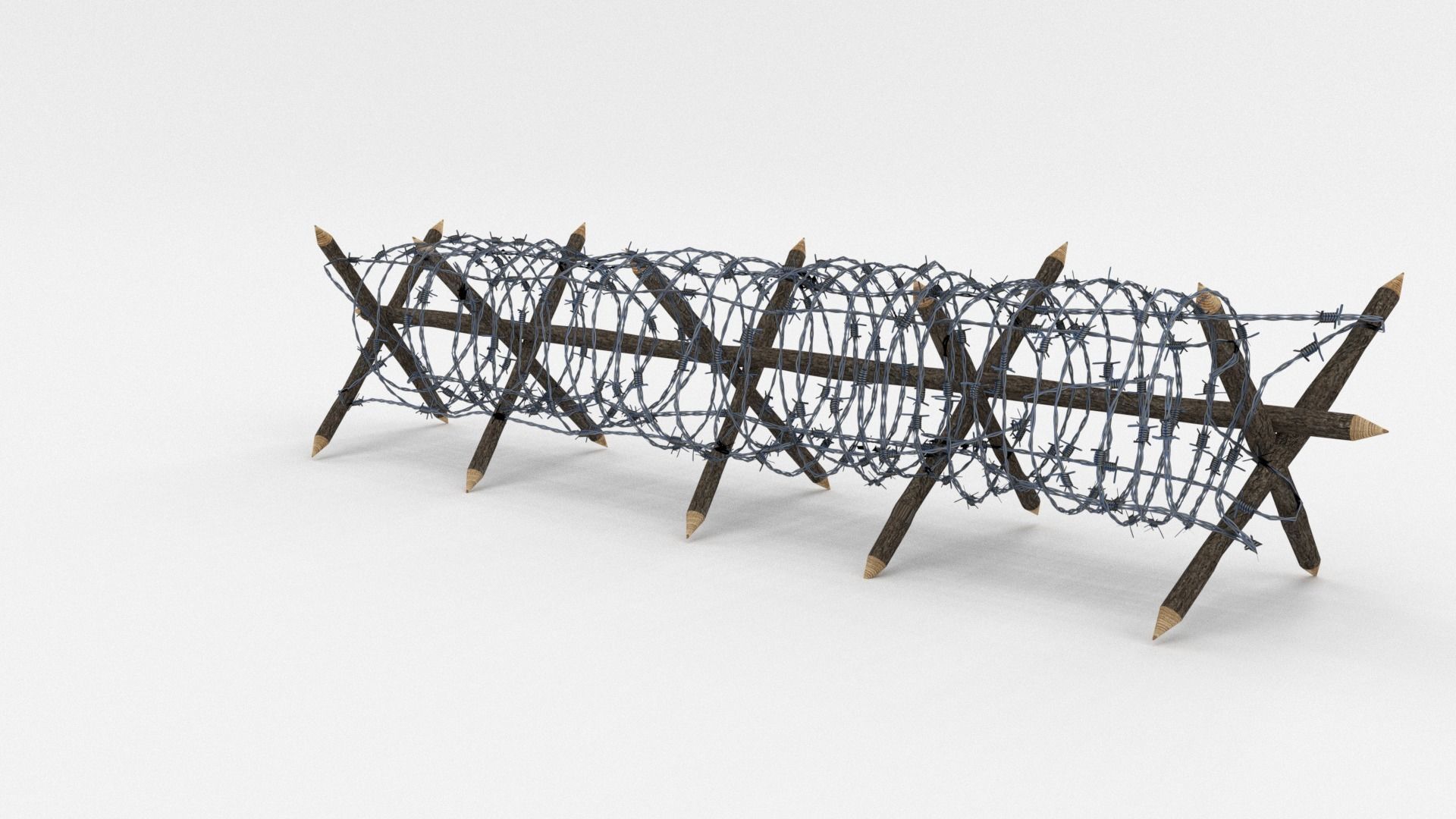 Low Poly Barb Wire Obstacle Low-poly 3D model_3