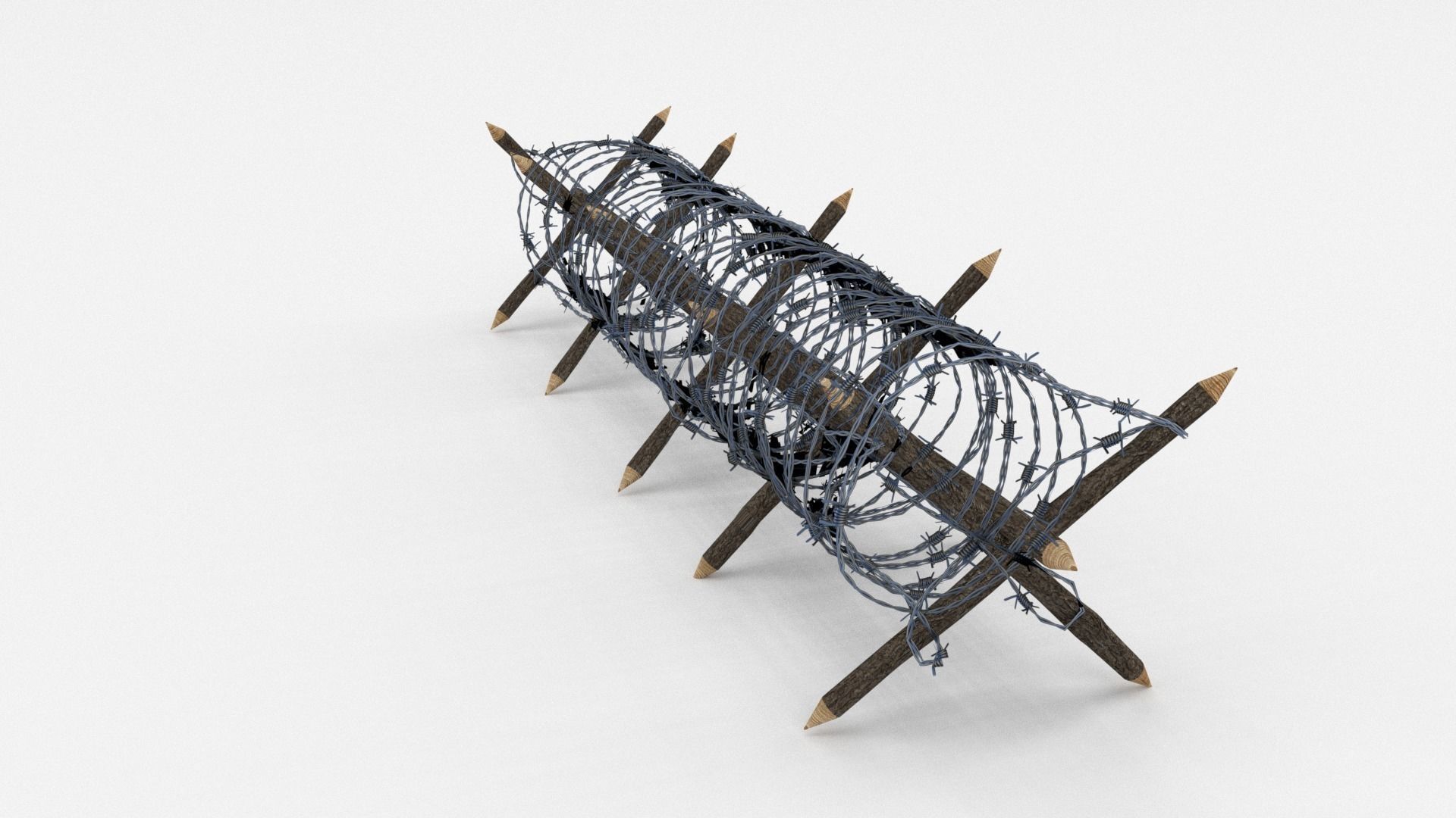 Low Poly Barb Wire Obstacle Low-poly 3D model_13