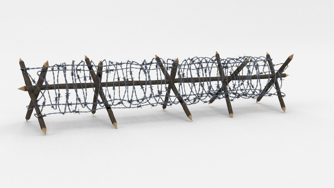 Low Poly Barb Wire Obstacle Low-poly 3D model