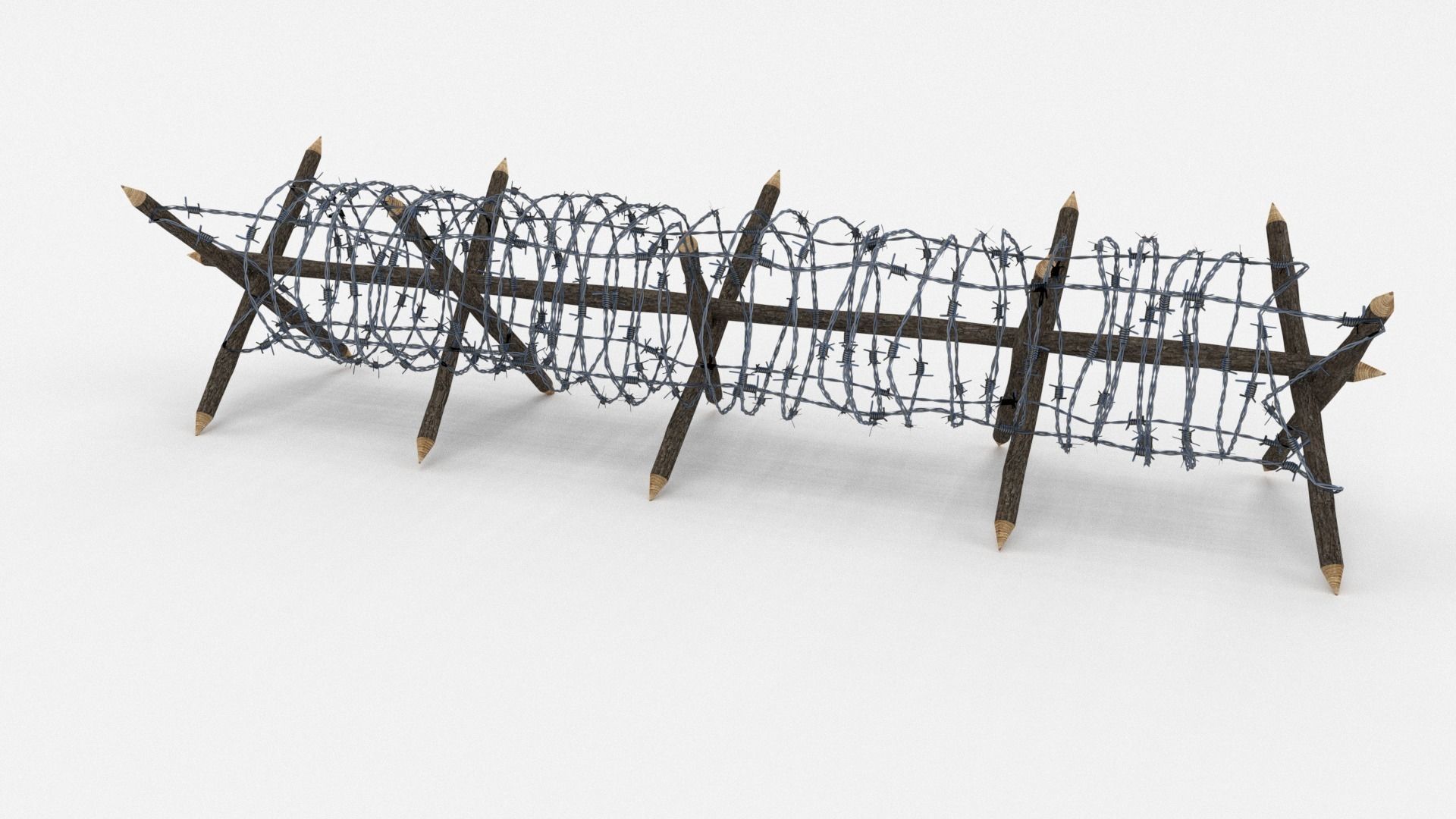 Low Poly Barb Wire Obstacle Low-poly 3D model_10