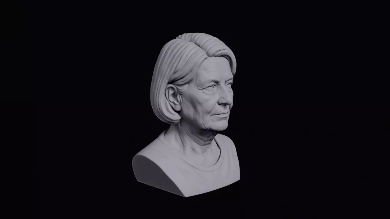 Elderly Swiss Woman With Tidy Bob Bust 3D print model