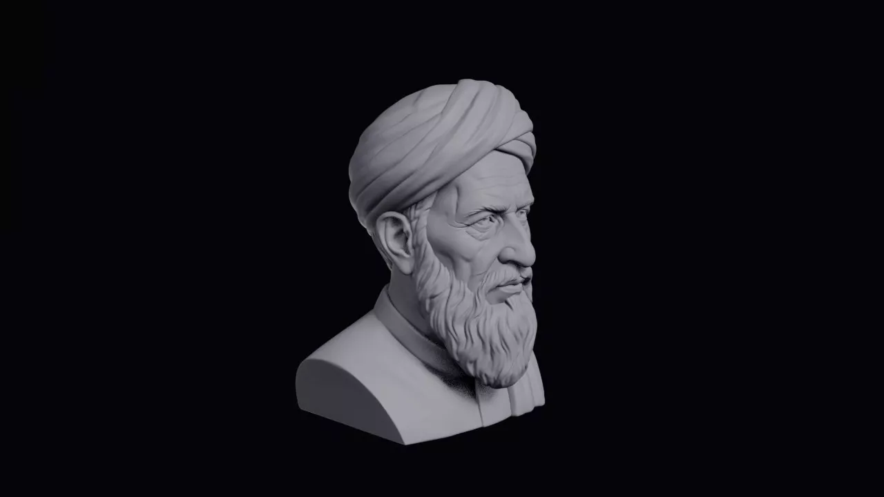 Elderly Pashtun Man With Long Beard Bust 3D print model