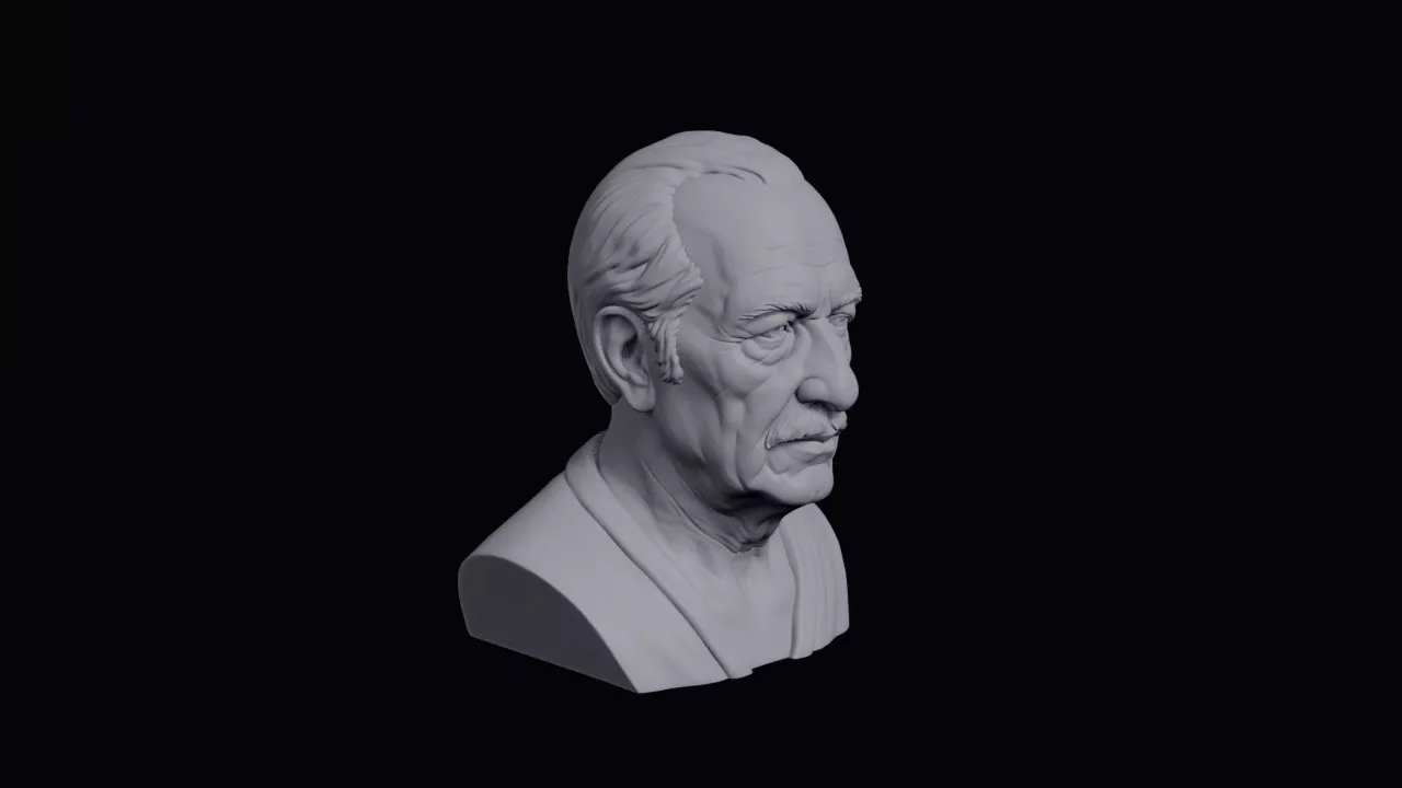 Elderly Chilean Man With Weathered Narrow Face Bust 3D print model