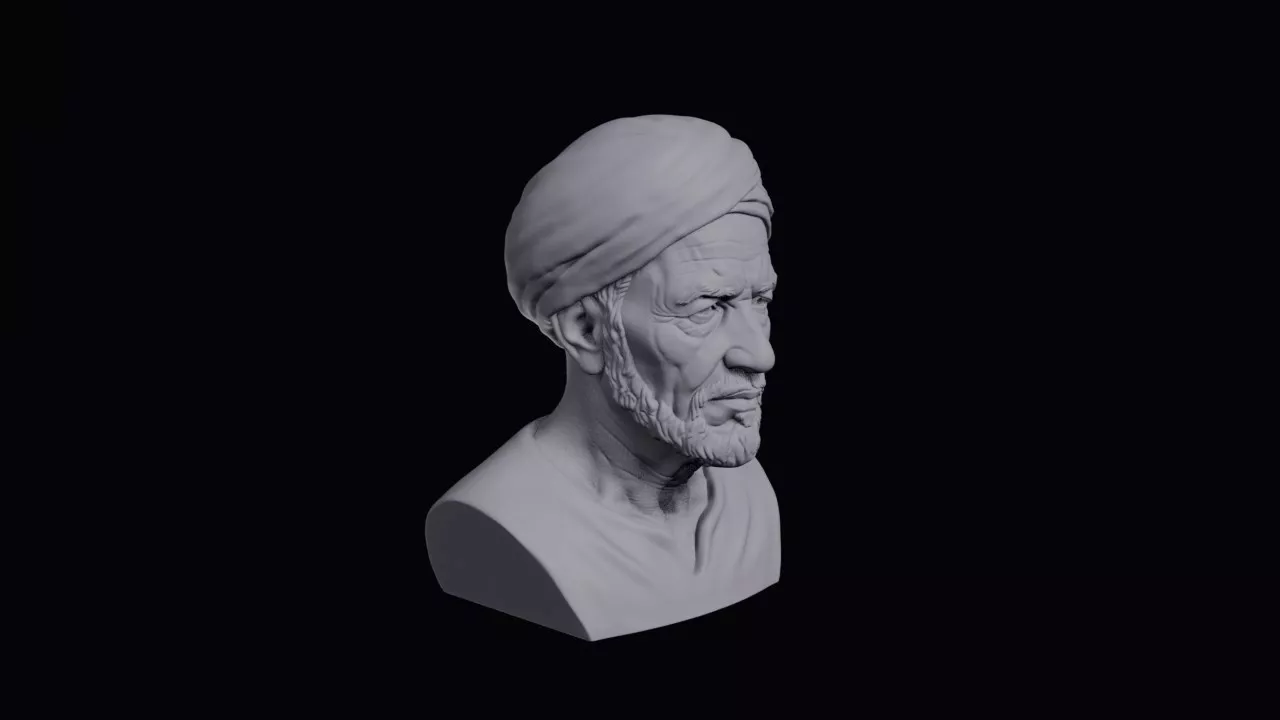 Elderly Berber Man With Deeply Weathered Face Bust 3D print model