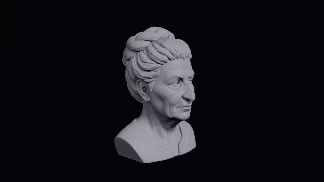 Elderly Assyrian Woman With Beaked Nose Bust 3D print model