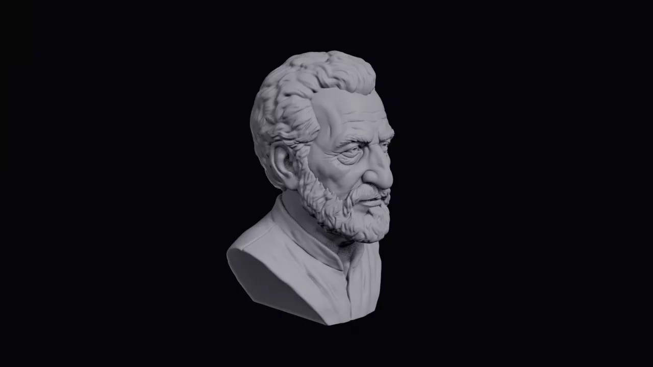 Elderly Armenian Man With Large Hooked Nose Bust 3D print model