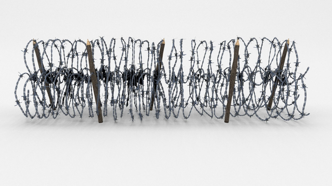 Low Poly Barb Wire Obstacle